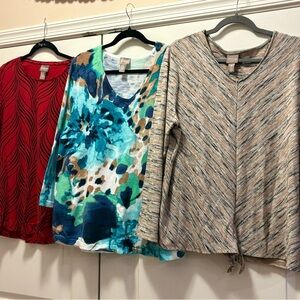 Three Chico's women’s tops size 3 long sleeve